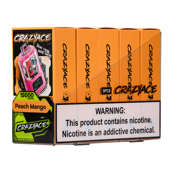Crazy Aces Peach Mango Vape 5 Pack