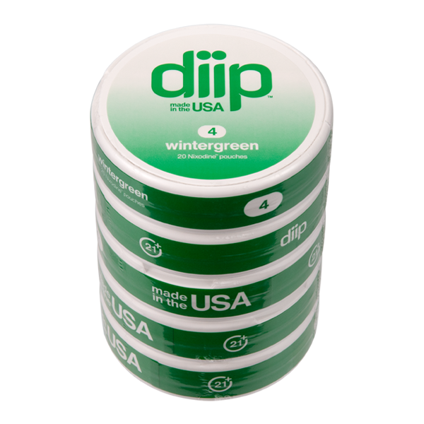 Sleeve of 4 Wintergreen DIIP Reset Nixodine Pouches