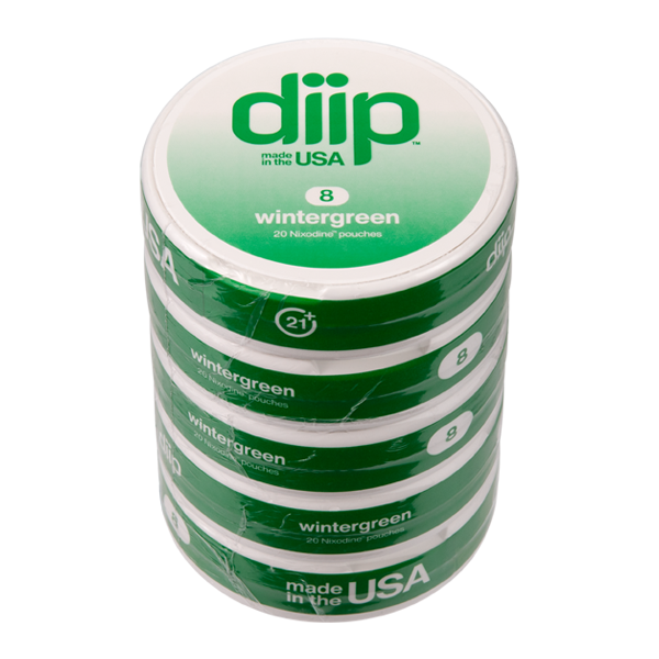 Sleeve of 8 Wintergreen DIIP Reset Nixodine Pouches