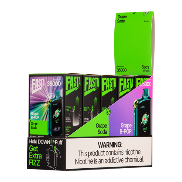 Grape B-Pop FASTA Burrst 35000 Vape 5 pack