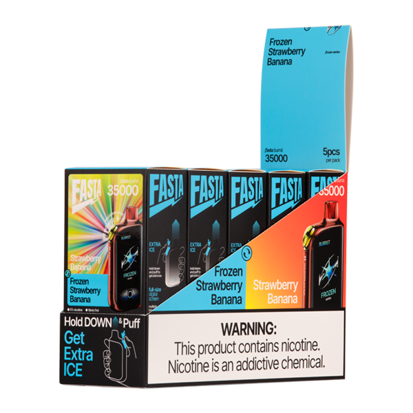 Strawberry Banana FASTA Burrst 35000 Vape 5 pack