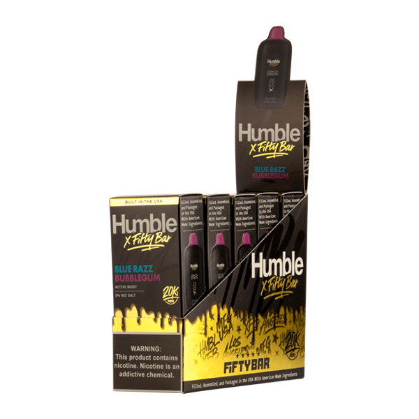 Blue Razz Bubble Gum HUMBLE X Fifty Bar 20K Disposables