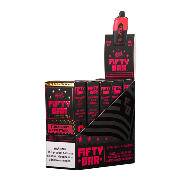 Strawberry Super Strudel Fifty Bar Vape Bundle