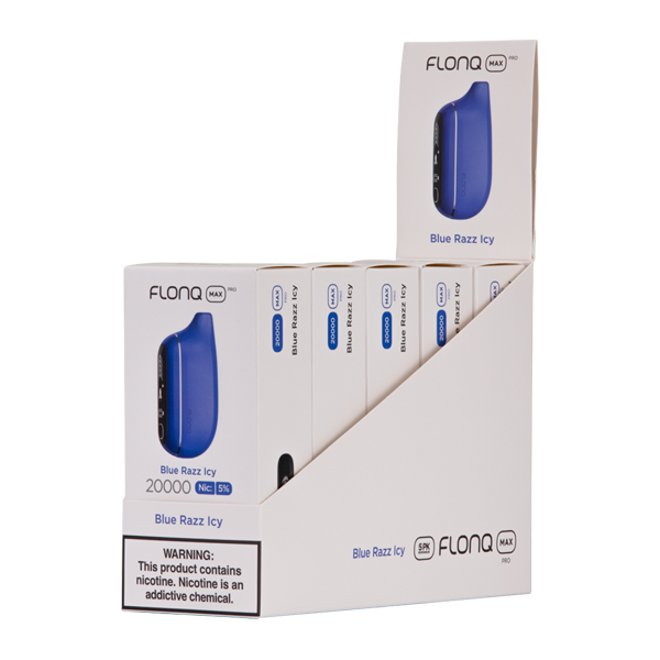 Flonq Max Pro 50mg nic. strength Blue Razz Icy 5 pack for Vaping.com
