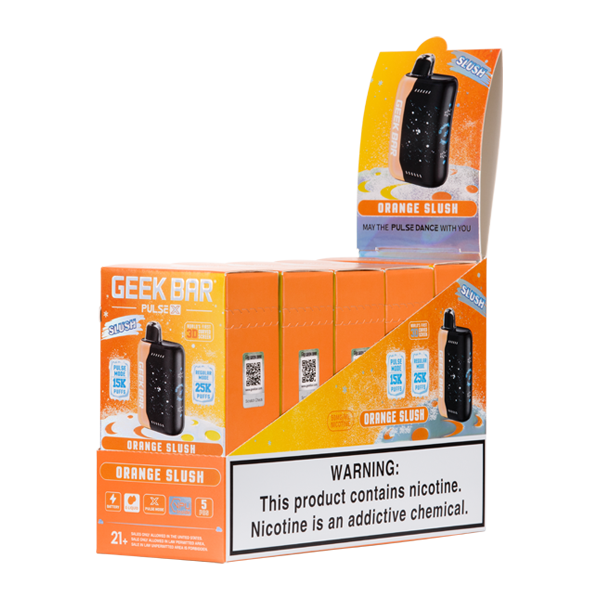 5 pack of Orange Slush Geek Bar Pulse X 25K Slush Edition