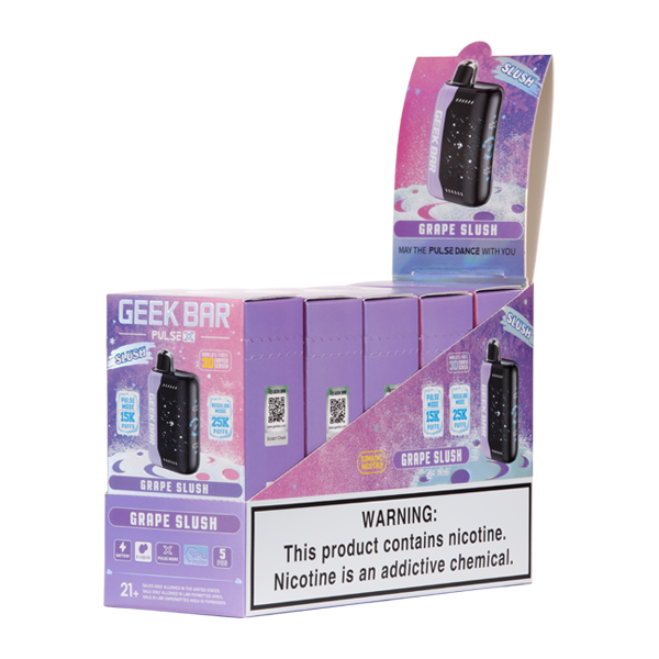 5 pack of Grape Slush Geek Bar Pulse X 25K Slush Edition