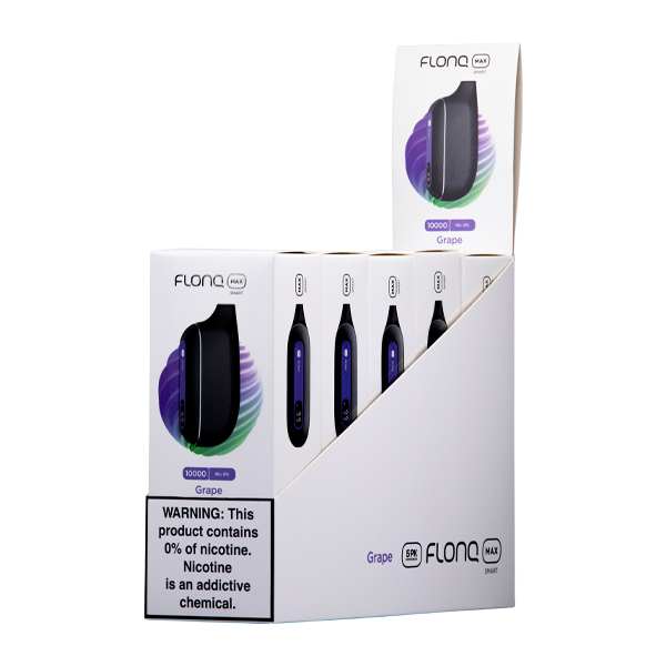 Flonq Max Smart No Nicotine Grape Vape 5 Pack