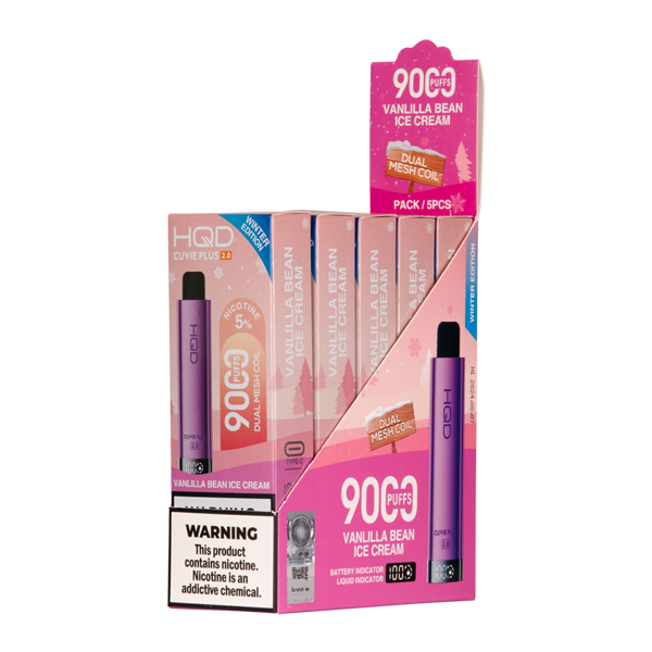 Vanilla Bean Ice Cream HQD CUVIE PLUS 2.0 Vape Bundle