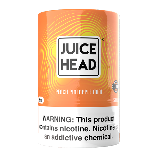 5 pack of Juice Head Peach Pineapple Mint Nicotine Pouches 6mg