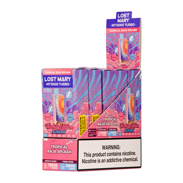 5 Pack Tropical Baja Splash Lost Mary MT15000 Turbo Vape
