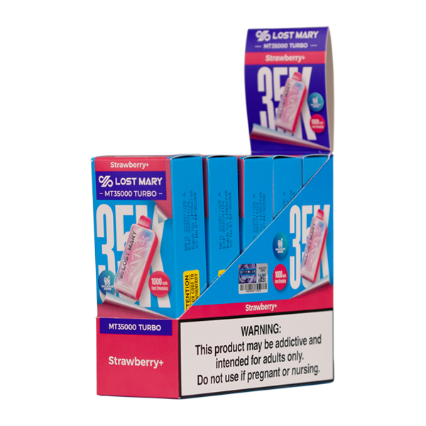 Strawberry+ LOST MARY MT35K TURBO Nixodine Disposables