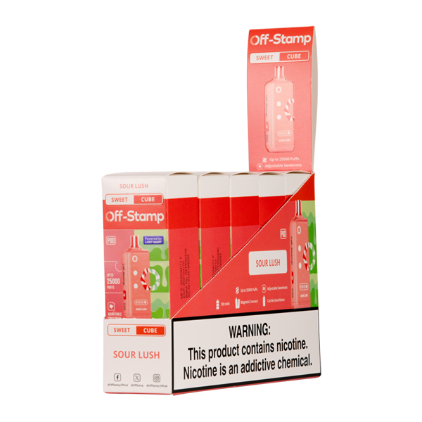 5 Pack of Sour Lush OFF STAMP X-Cube Disposable SWEET