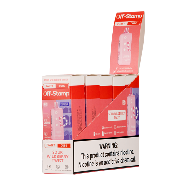 5 Pack of Sour Wildberry Twist OFF STAMP X-Cube Disposable SWEET