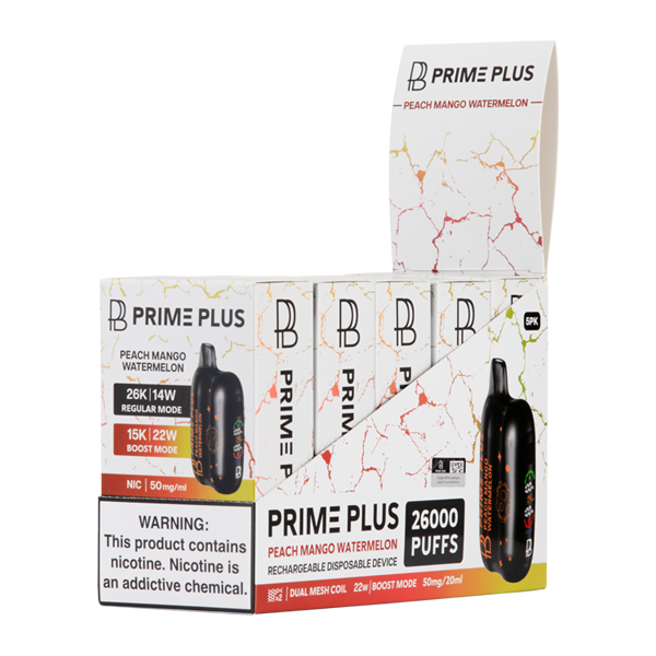 Peach Mango Watermelon Prime Plus vape 5 pack