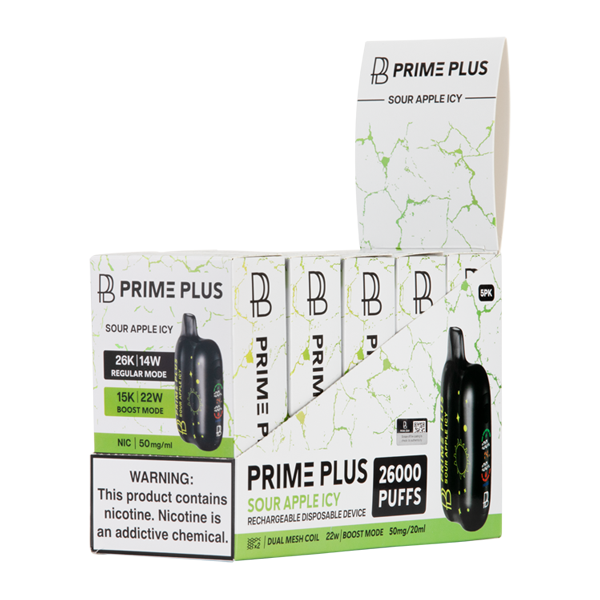 Sour Apple Icy Prime Plus vape 5 pack