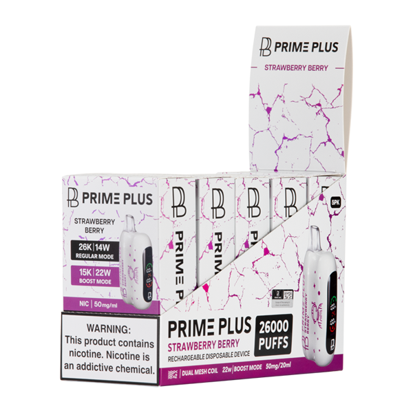 Strawberry Berry Prime Plus vape 5 pack