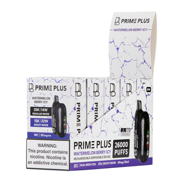 Watermelon Berry Icy Prime Plus vape 5 pack