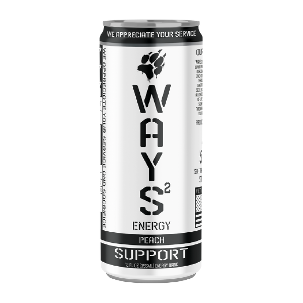 Peach SUPPORT WAYS Energy Drink 12oz