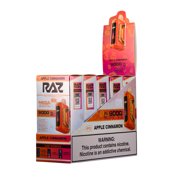 Raz Tn9000 Apple Cinnamon Vape 5 Pack