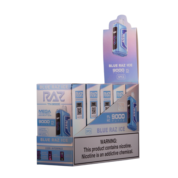 Raz Tn9000 Blue Razz Ice Vape 5 Pack