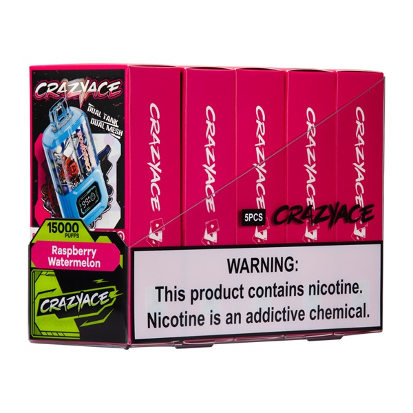 Crazy Aces Raspberry Watermelon Vape 5 Pack