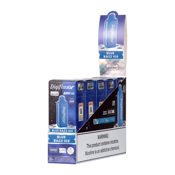 5 Pack of Blue Razz Ice DIGIFLAVOR BRK Disposable