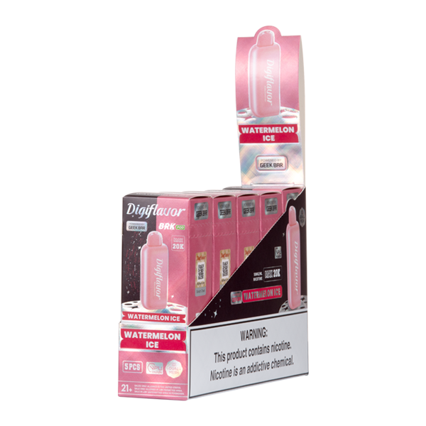 5 Pack of Watermelon Ice DIGIFLAVOR BRK Disposable