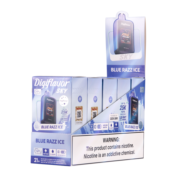 5 Pack of Blue Razz Ice DIGIFLAVOR SKY for Vaping.com