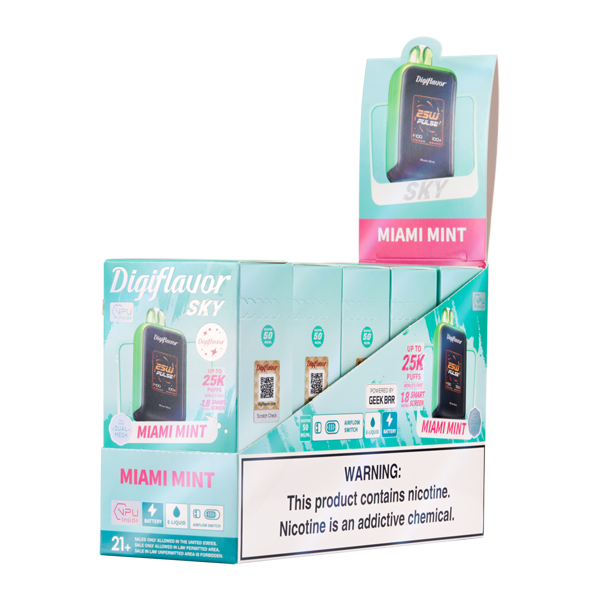 5 Pack of Miami Mint DIGIFLAVOR SKY for Vaping.com