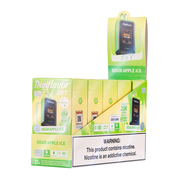 5 Pack of Sour Apple Ice DIGIFLAVOR SKY for Vaping.com