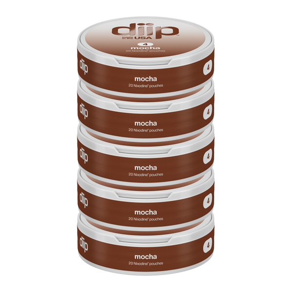 4 Mocha DIIP Reset Nixodine 5 pack of Pouches