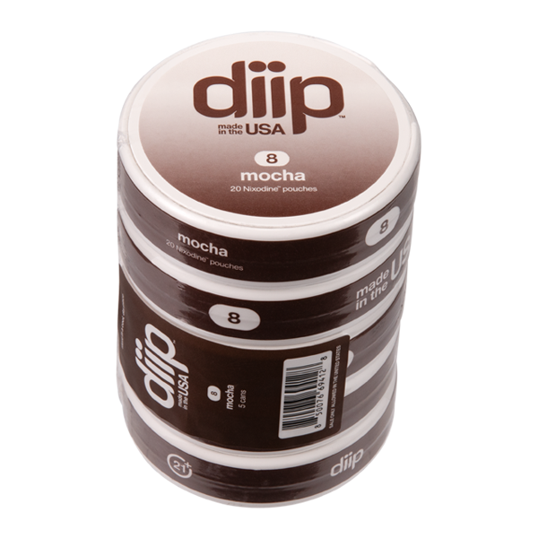 Sleeve of 8 Mocha DIIP Reset Nixodine Pouches