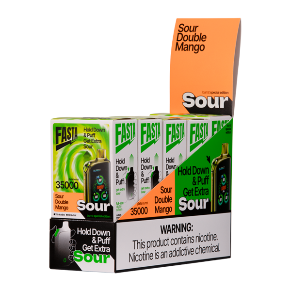 5 pack of Sour Double Mango FASTA Burrst 35000 (Sour Edition)