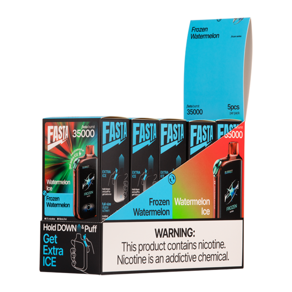 Watermelon Ice FASTA Burrst 35000 Vape 5 pack