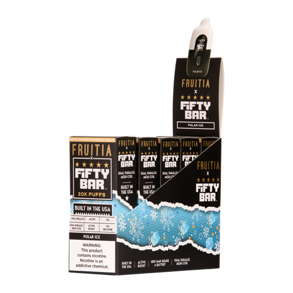 5 Pack of Polar Ice FRUITIA X Fifty Bar 20K for Vaping.com