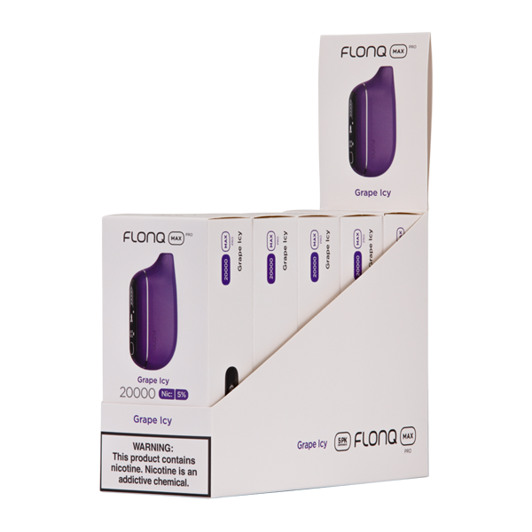 Flonq Max Pro 5% Grape Icy vape multi pack for Vaping.com