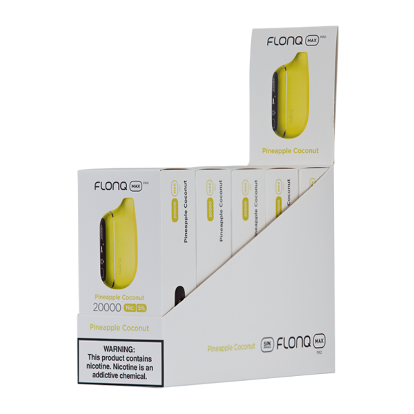 Flonq Max Pro Pineapple Coconut 5% disposable 5 pack for Vaping.com