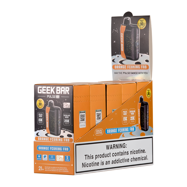 Orange Fcuking Fab Geek Bar Pulse X 25k Vapes Bundle