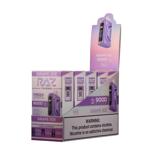 Raz Tn9000 Grape Ice Vape 5 Pack