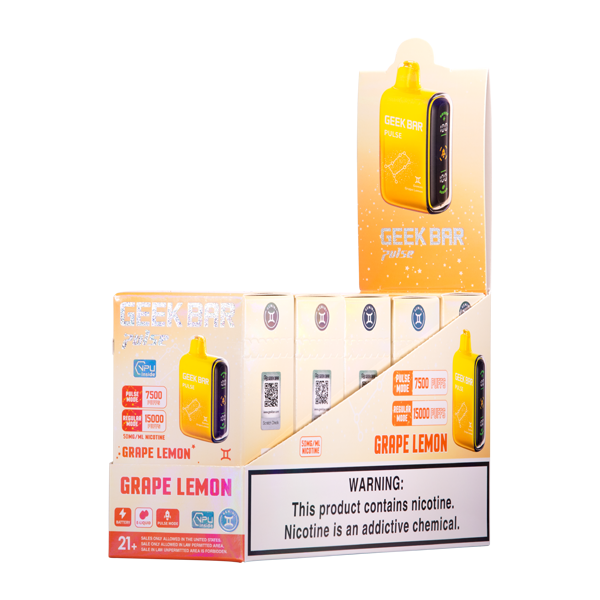 Grape Lemon Geek Bar Pulse Vape bundle pack