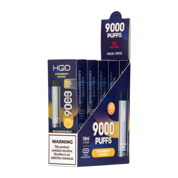 HQD Cuvie 9000 - Strawberry Banana 5 Pack