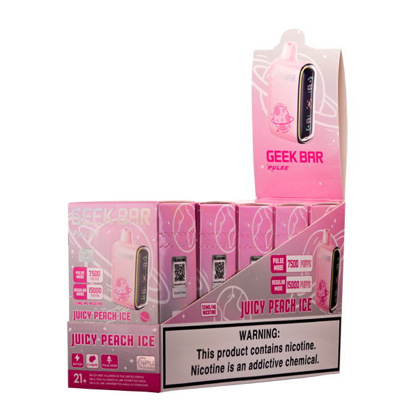 Juicy Peach Ice Geek Bar Pulse Vape Bundle Pack