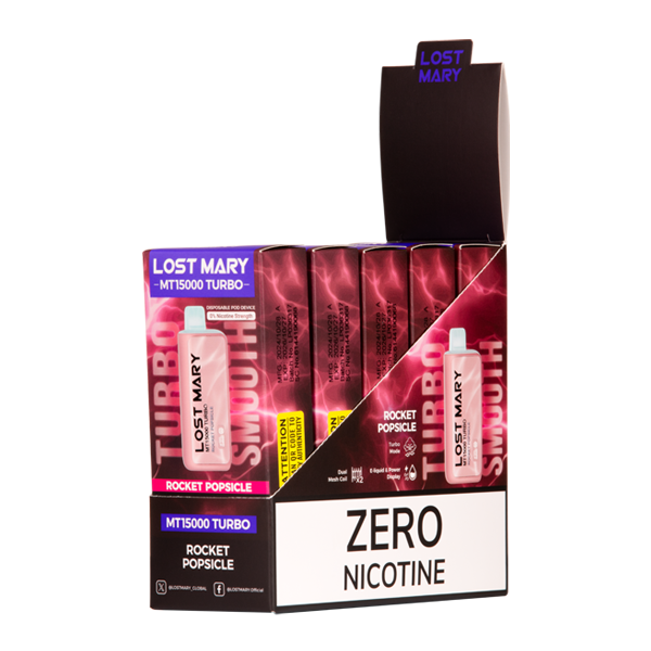 5 Pack of Nicotine-Free Rocket Popsicle Lost Mary Vape