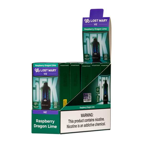 Raspberry Dragon Lime LOST MARY VIZ 55K Vapes