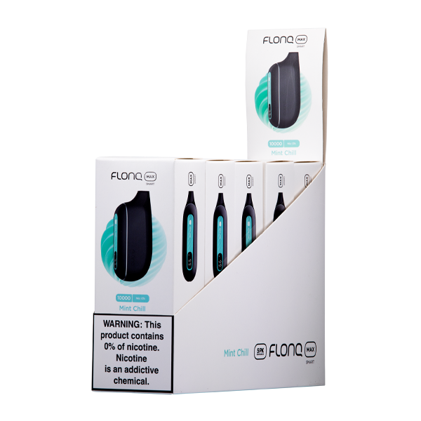 Flonq Max Smart Zero Nic. Mint Chill Disposable Vape Bundle