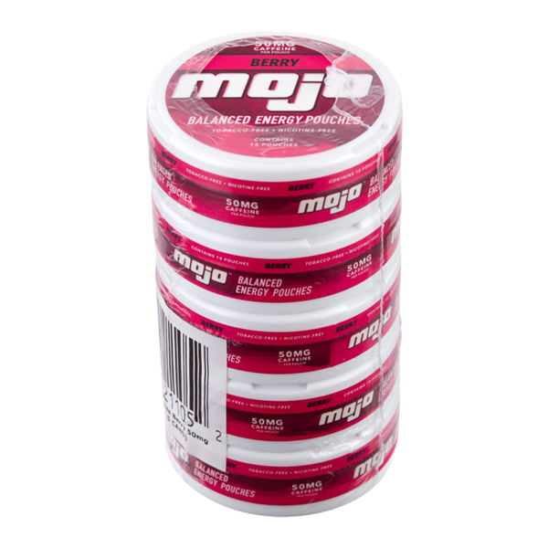 Mojo 50mg caffeine Berry Energy Pouches sleeve