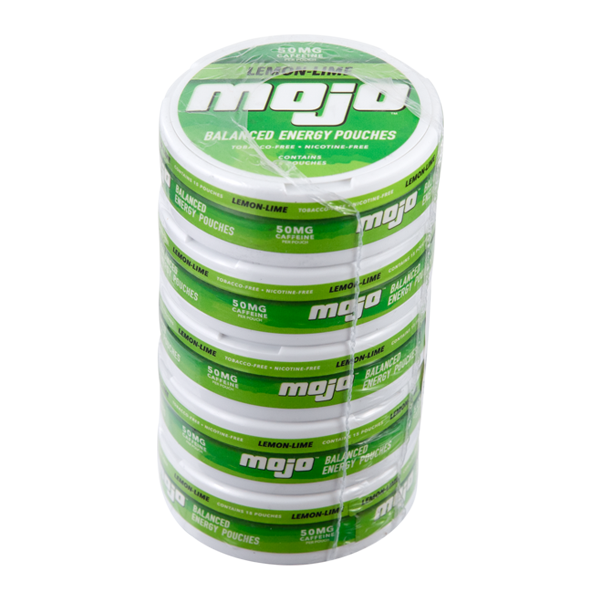 Mojo 50mg caffeine Lemon-Lime Energy Pouches sleeve