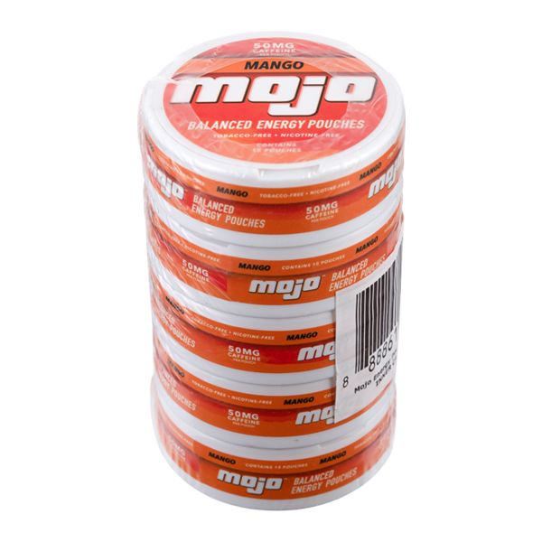 Mojo 50mg caffeine Mango Energy Pouches sleeve