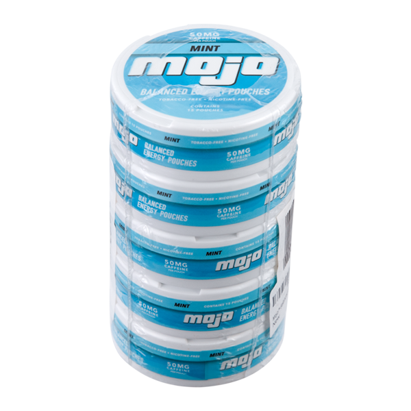 Mojo 50mg caffeine Mint Energy Pouches sleeve