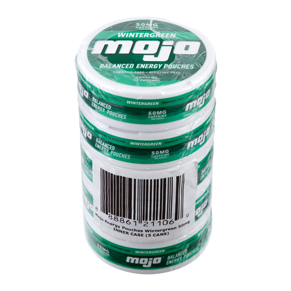 Mojo 50mg caffeine Wintergreen Energy Pouches sleeve